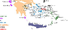 Karta över Mykonos.