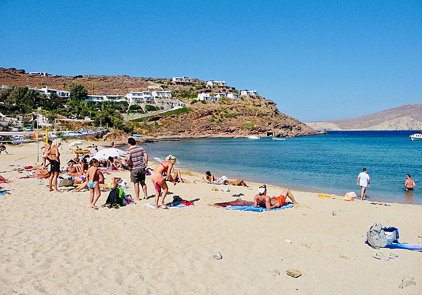 Mykonos bästa stränder. Panormos beach.