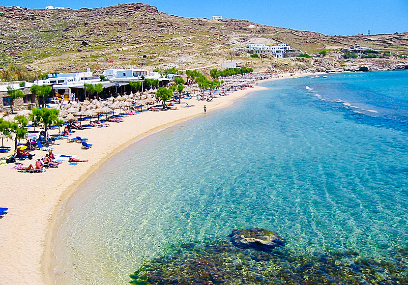 Mykonos bästa stränder. Paradise beach.
