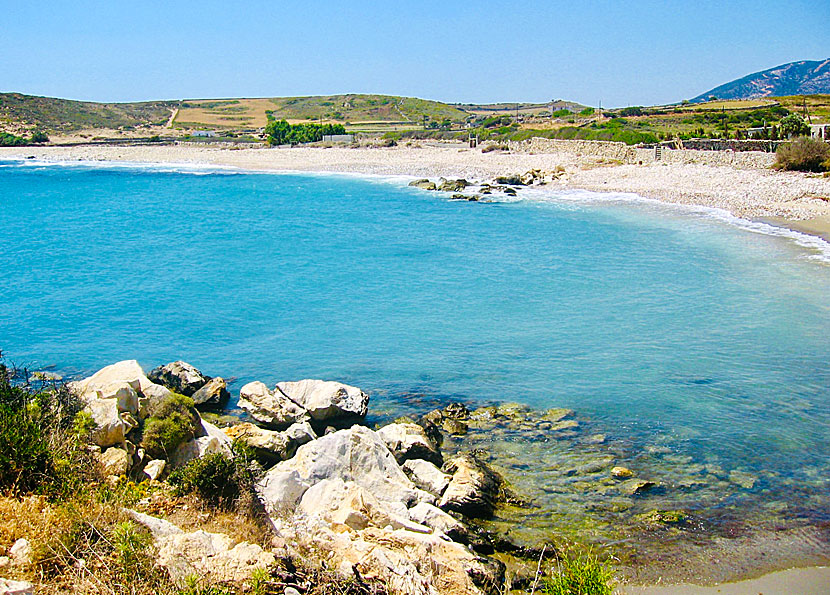 Azalas beach nära Moutsouna på Naxos.