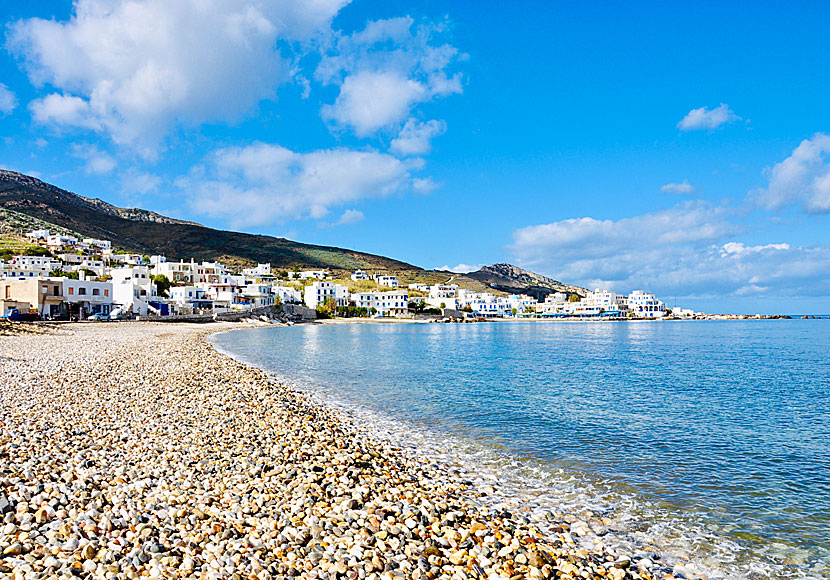 Klapperstenstranden i Apollonas på Naxos.