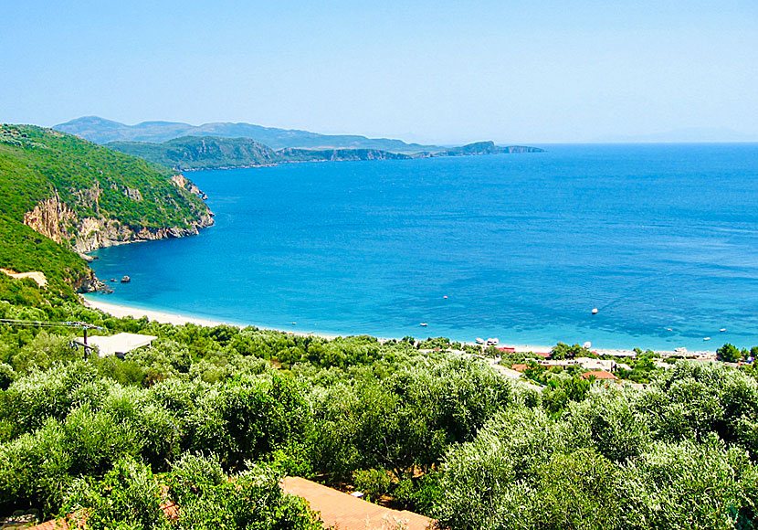 Lichnos beach söder om Parga på grekiska fastlandet.