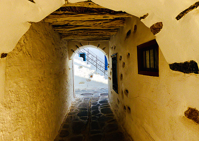 De gamla delarna av Parikia på Paros.