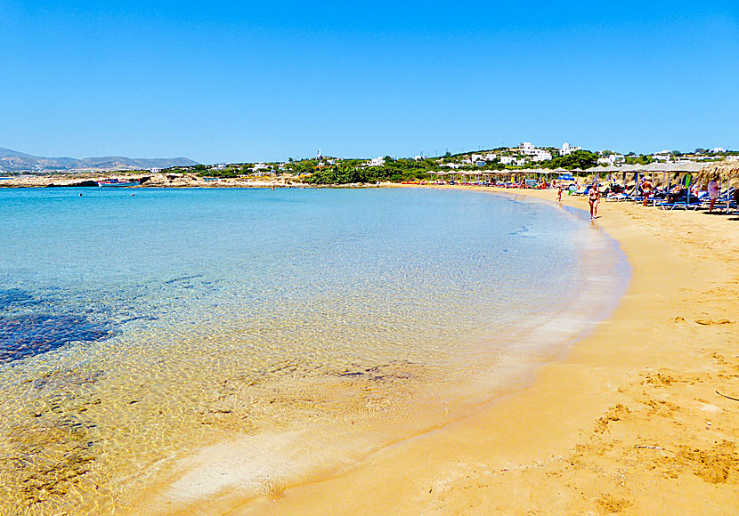 Paros bästa stränder. Santa Maria  beach.