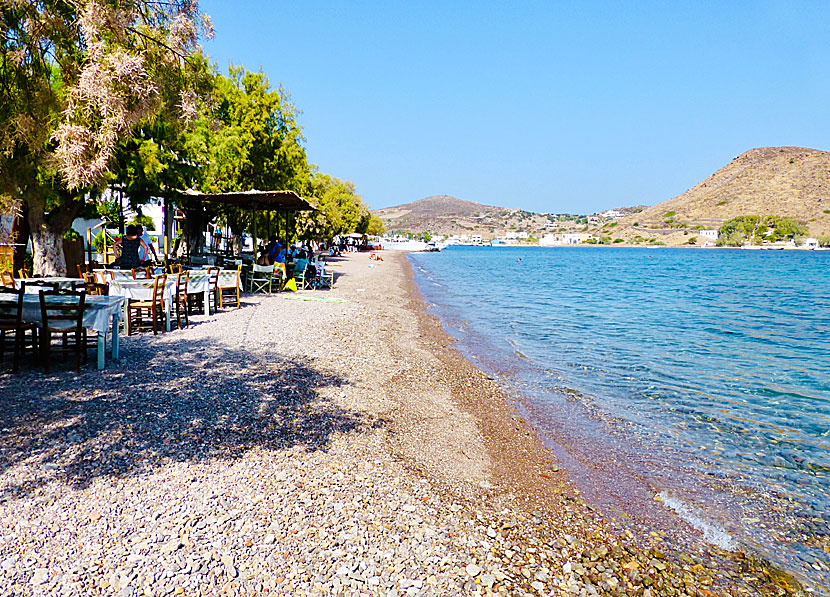 Patmos bästa stränder.  Skala beach.