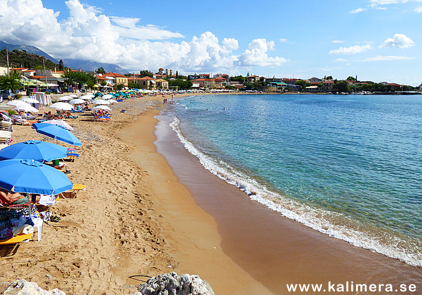 Stoupa beach på södra Peloponnesos.