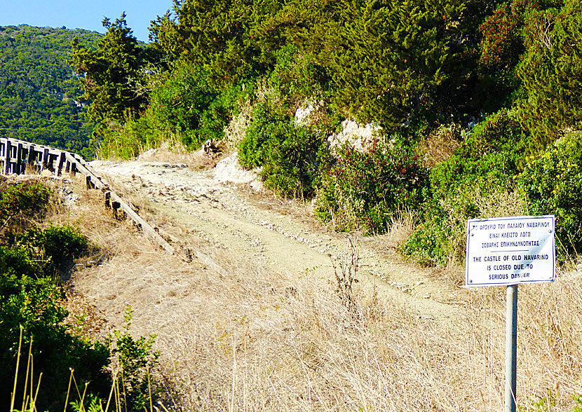 The castle of old Navarino is closed to serious danger.  Peloponnese.