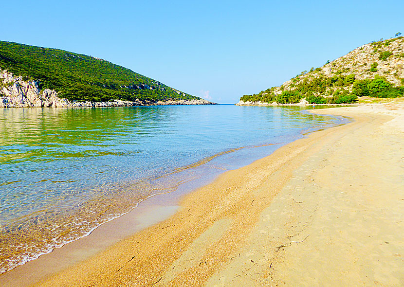 Divari beach i Gialova lagoon på Peloponnesos.