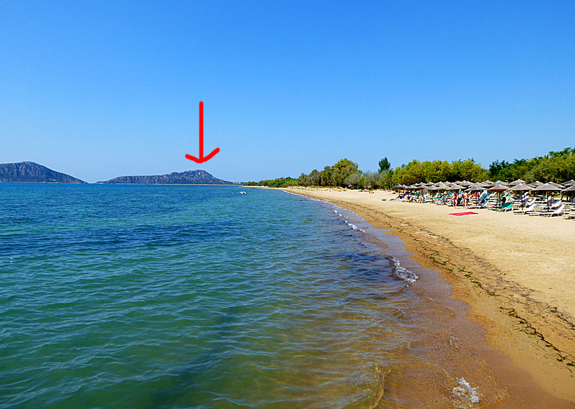 Gialova beach norr om Pylos på Peloponnesos.
