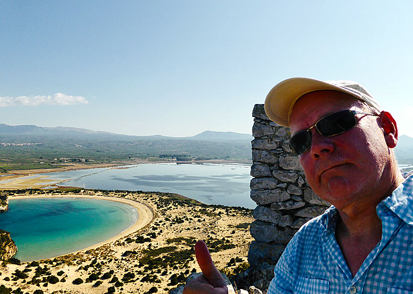 Kalimera vid Voidokilia  beach på Peloponnesos.