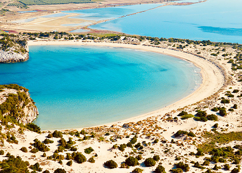 Greklands bästa strand Voidokilia beach på Peloponnesos. 