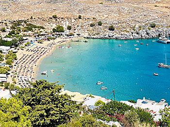 Lindos beach på Rhodos.