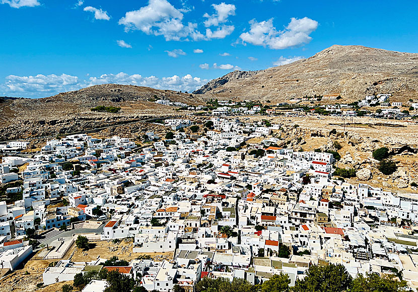 Den vackra byn Lindos på Rhodos i Grekland.