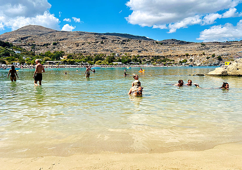Lindos beach sett från Pallas beach.