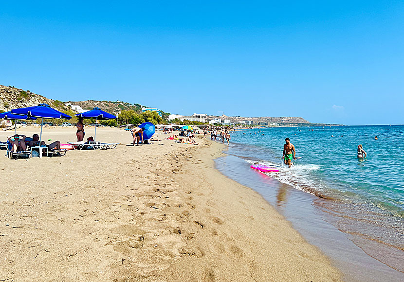 Faliraki beach på östra Rhodos.
