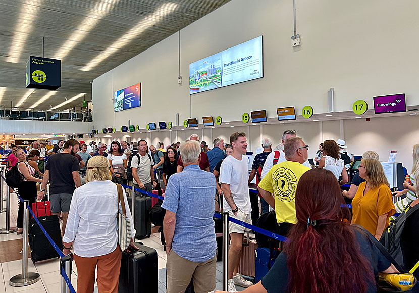 Sedan det tyska företaget Fraport tog över Rhodos flygplats fungerar incheckningen bra. 