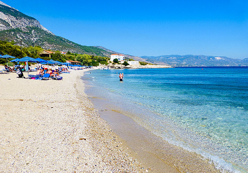 Samos bästa stränder. Limnionas beach. 