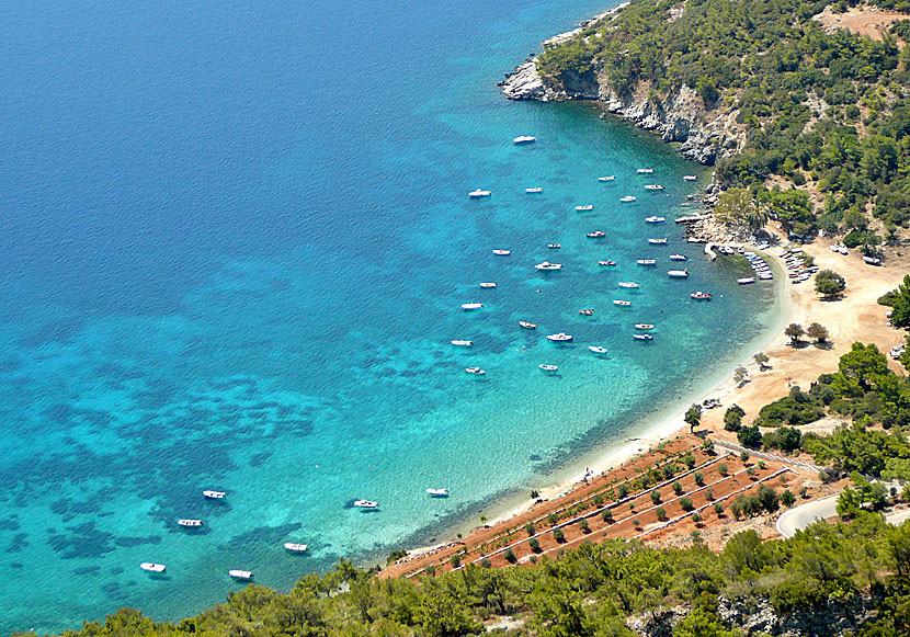 Vackra Mourtia beach på östra Samos.