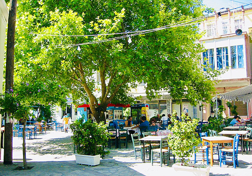 Torget i Mytilini. Samos.