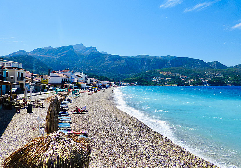 Samos bästa stränder. Kokkari beach. 