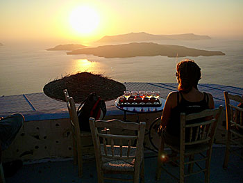 Solnedgången på Santorini.