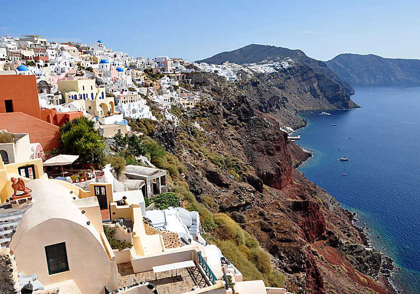 Vandring mellan Fira och Oia på Santorini.