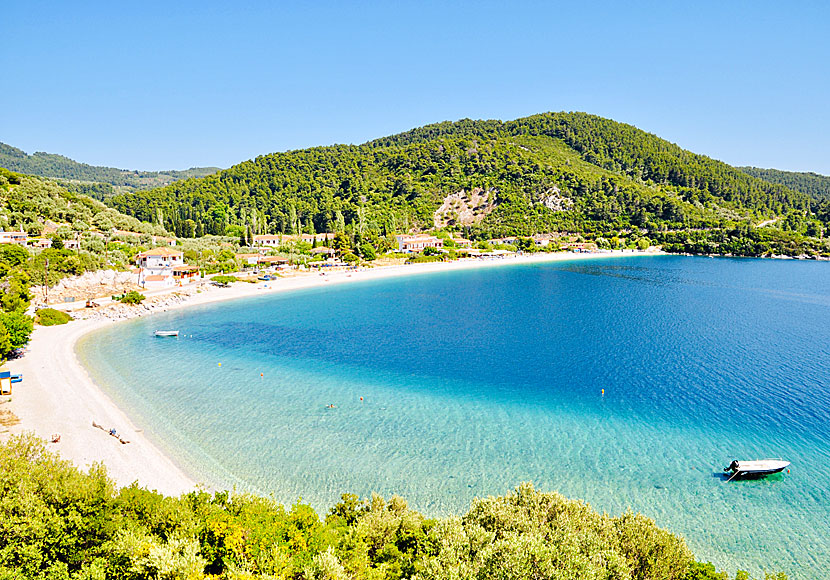 Skopelos bästa stränder.  Panormos beach.