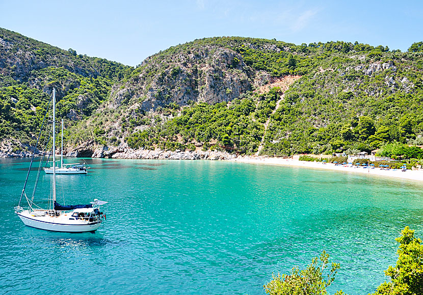 Skopelos bästa stränder.  Limnonari beach.