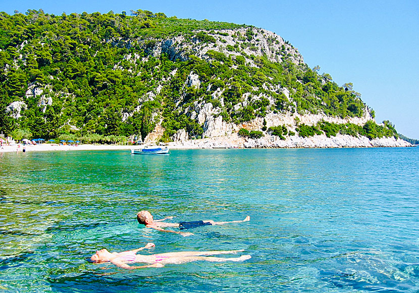 Snorkla vid Limnonari beach på Skopelos.