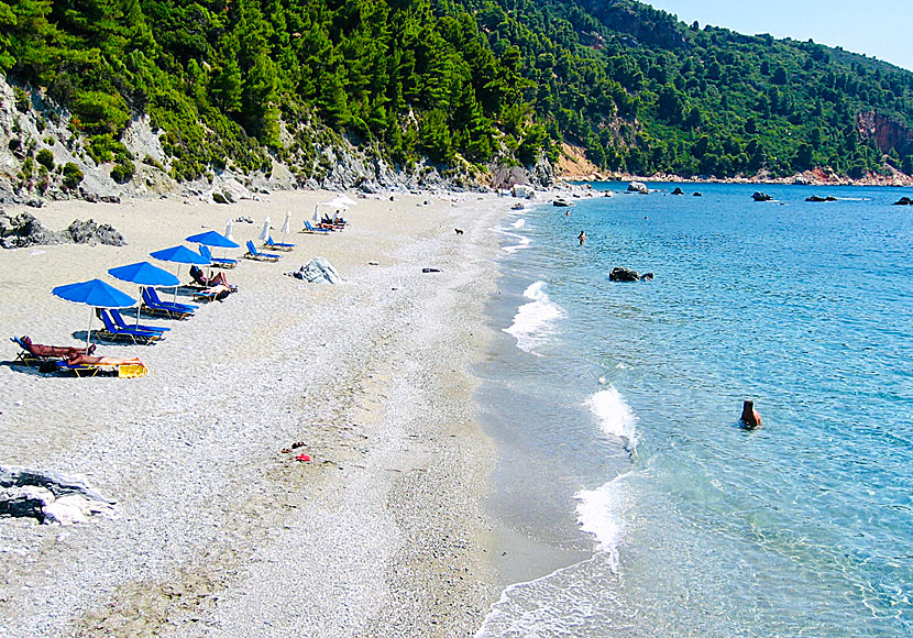Nudiststranden Velanio beach på Skopelos.