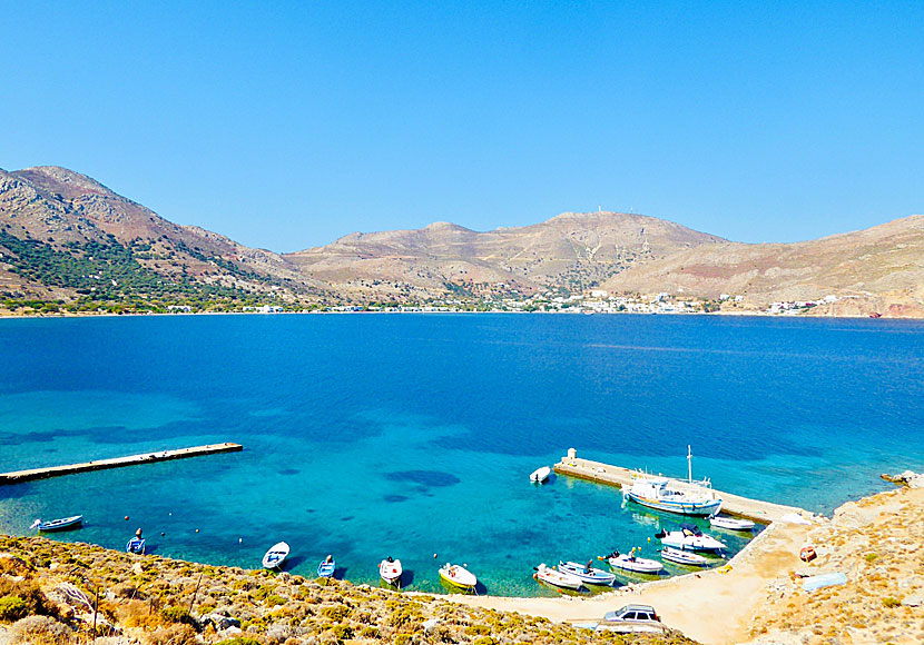 Fiskhamnen Agios Stefanos på Tilos.