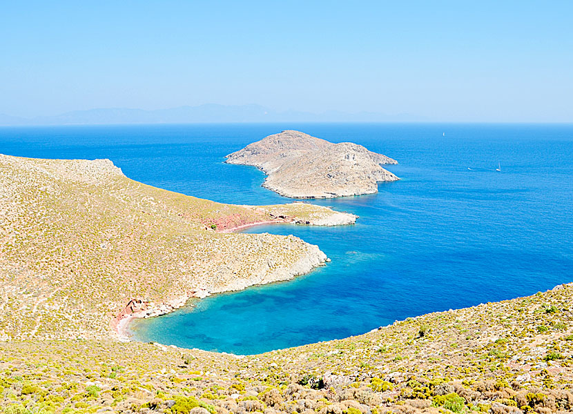 Tilos bästa stränder. Red beach.