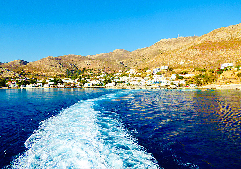 Tilos har båtförbindelse med bland annat Rhodos, Pireus, Chalki, Astypalea, Kalymnos, Kastelorizo, Kos, Nisyros och Symi.