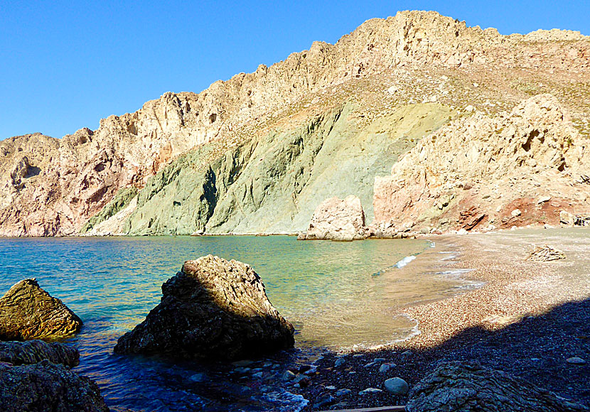 Nudiststranden Tholos beach på Tilos.