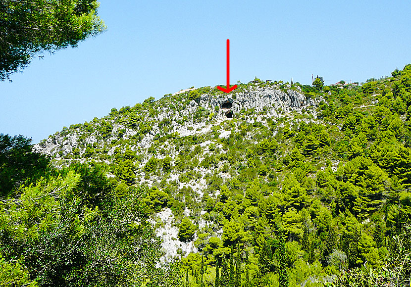 Dubbelgrottan Damianou cave utanför byn Agalas på Zakynthos.