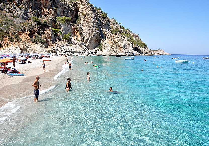 Kyra Panagia är en av många helt fantastiska stränder på Karpathos.