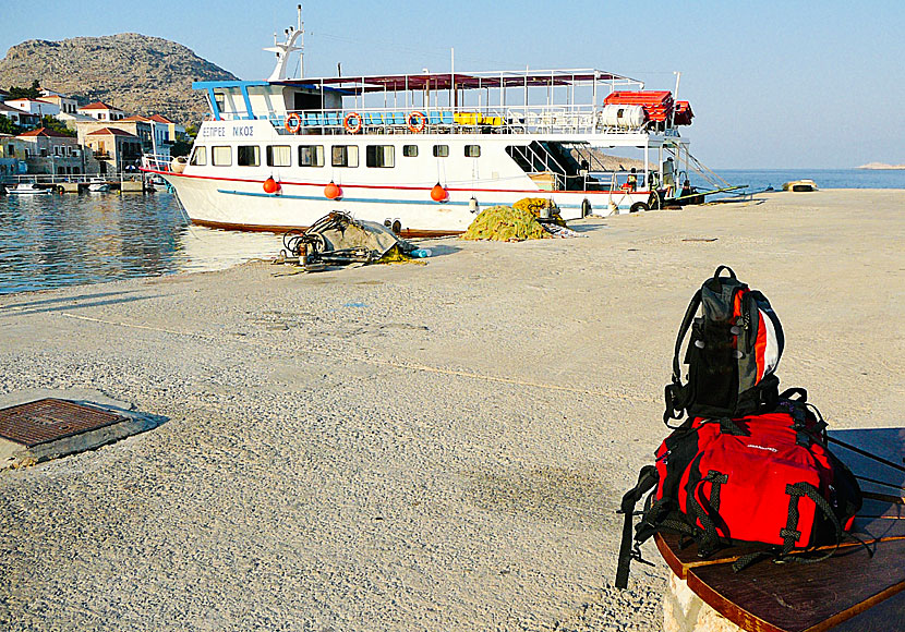 Hamnen i Emborio på Chalki i Dodekaneserna.