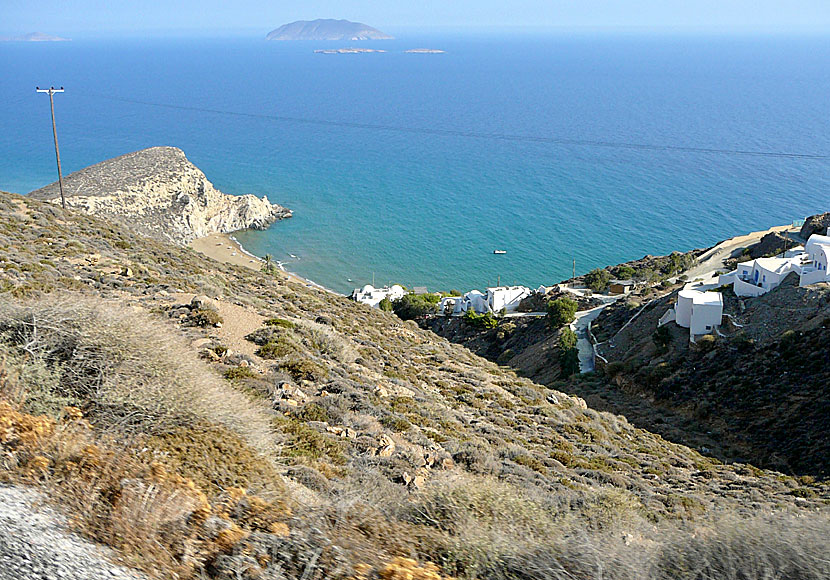 Klisidi beach är en av de bästa sandstränderna på Anafi i Kykladerna. 