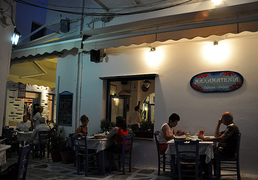 Restaurang Malamatenia. Tinos. Chora.