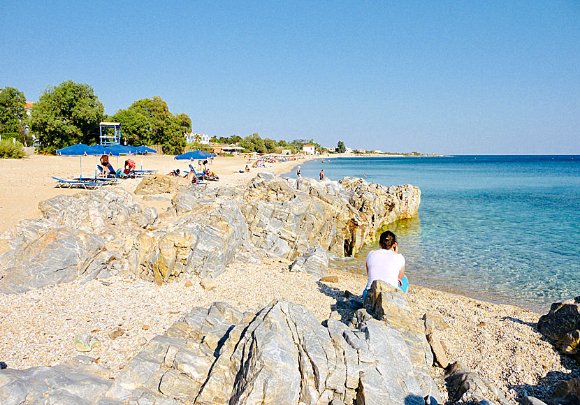 Agios Isidoros beach är den bästa stranden på Lesbos i Grekland. 