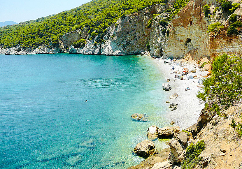 Nudiststranden Chalikiada beach på Agistri.