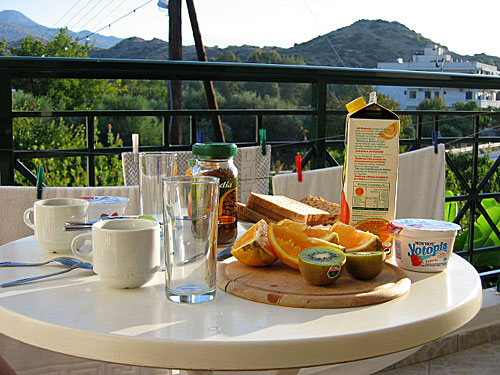 Frukost f&ouml;rsta morgonen.